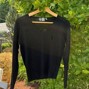 Anne Klein Classic Black V-Neck Sweater